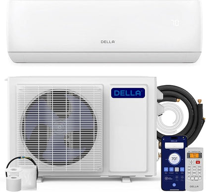 DELLA Motto Series Mini Split AC, 208-230V 17.5 SEER2 Cools Up to 550 Sq.Ft by Della
