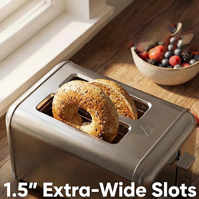 Touch Screen Toaster 2 Slice Retro Stainless Steel, Best Prime 2 Slice Toaster - Image 7