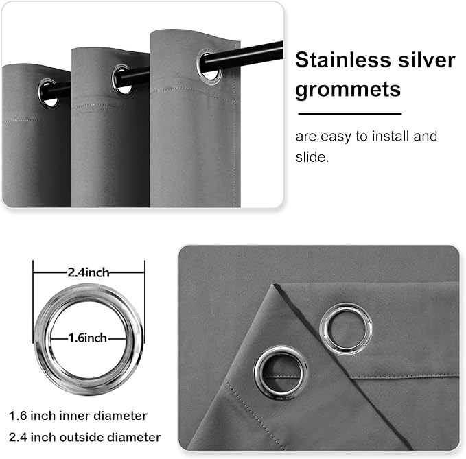 DWCN Blackout Curtains 63 Inch Length, Room Drakening Drapes - Image 4