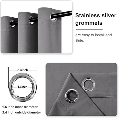 DWCN Blackout Curtains 63 Inch Length, Room Drakening Drapes - Image 4