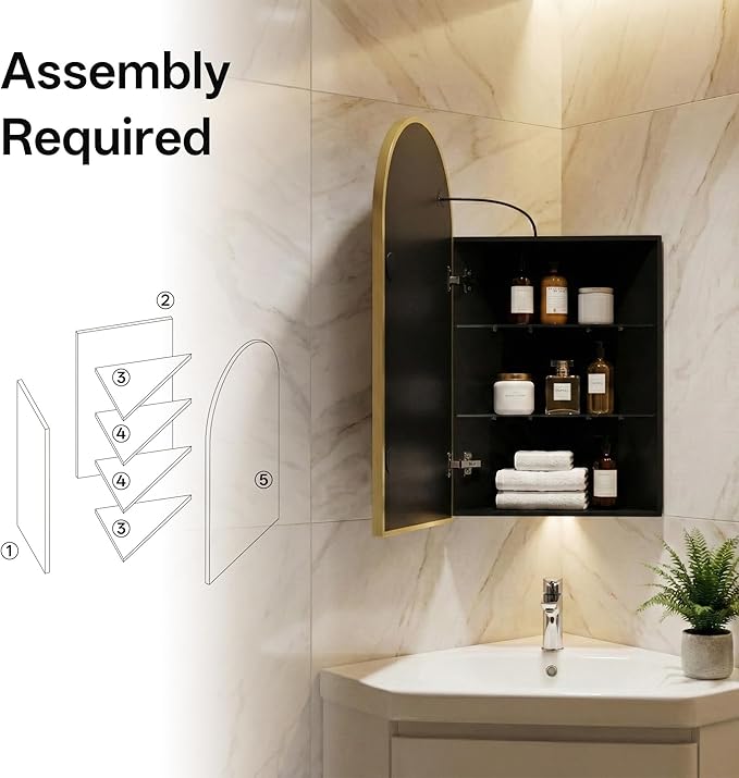 LED Corner Medicine Cabinet - Image 7