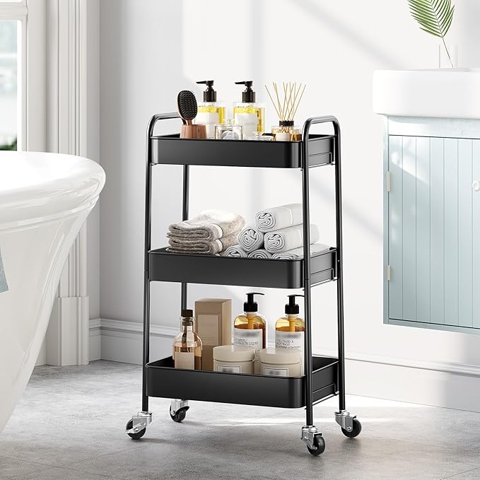 TOOLF 3-Tier Metal Rolling Cart - Image 7