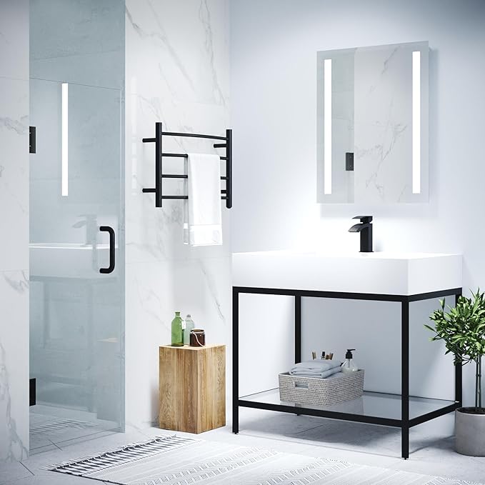 ANZZI 70" x 24" Frameless Shower Door in Matte Black, Water Repellent Glass - Image 2