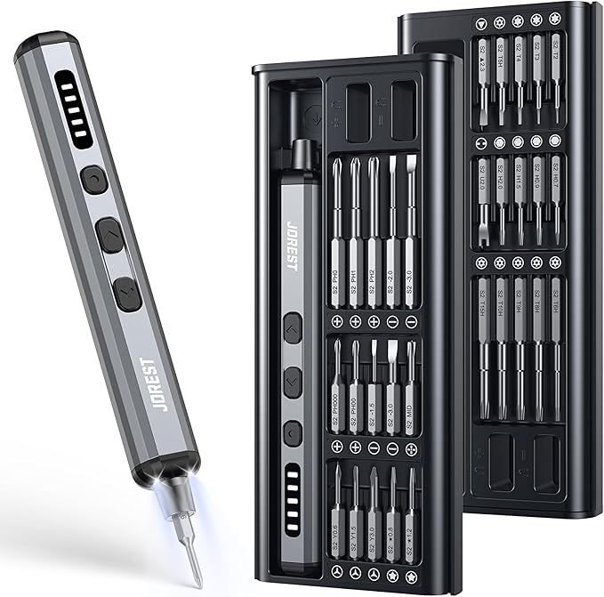 JOREST Mini Electric Screwdriver, Cordless Precision Screwdriver set by Jorest