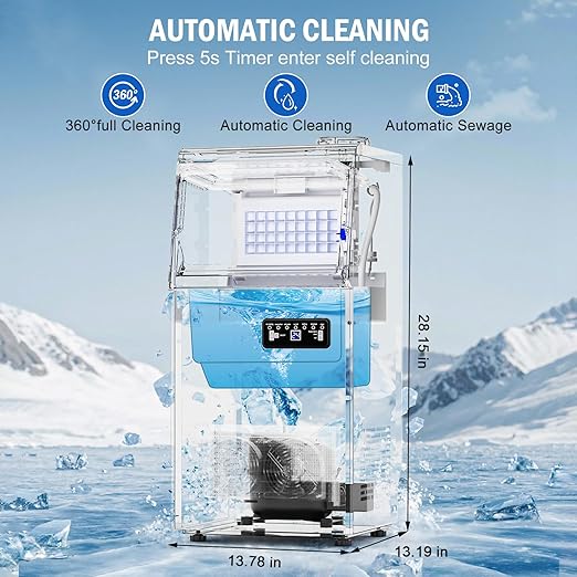 Commercial Ice Maker Machine 130 Lbs/24H, 20 Lbs Ice Bin, Undercounter Ice - Image 8