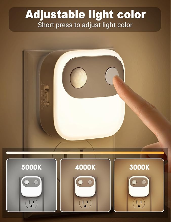 JandCase Motion Sensor Night Light, Night Lights Plug into Wall 2 Pack - Image 2