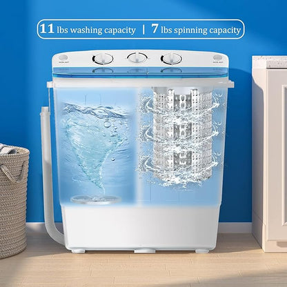 Portable Twin Tub 18lbs Washing Machine - Image 3