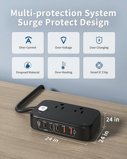 KWRNVO 7-in-1 Power Strip, 85W PD USB C Power Strip - Image 7