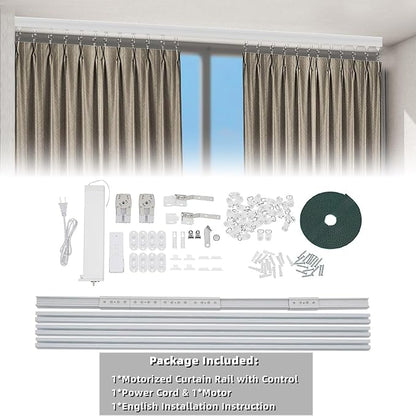 Lemoeyes Electric Curtain Track, Retractable Motorized Curtains Rod From - Image 7