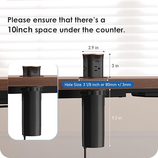 ANNQUAN Motorized Pop Up Countertop Receptacle - Image 6