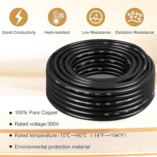 MOOKEERF 14/4 AWG Mini-Split Cable - 150FT 14 AWG 4 Conductor Control Cable - Image 3