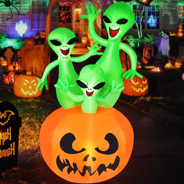 CAMULAND 6FT Halloween Inflatable Pumpkin Alien Decorations Outdoor