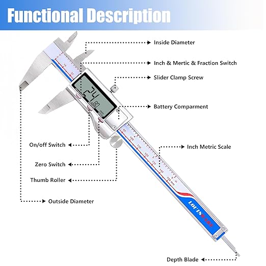 Digital Caliper, Vernier Caliper Measuring Tool - Image 5