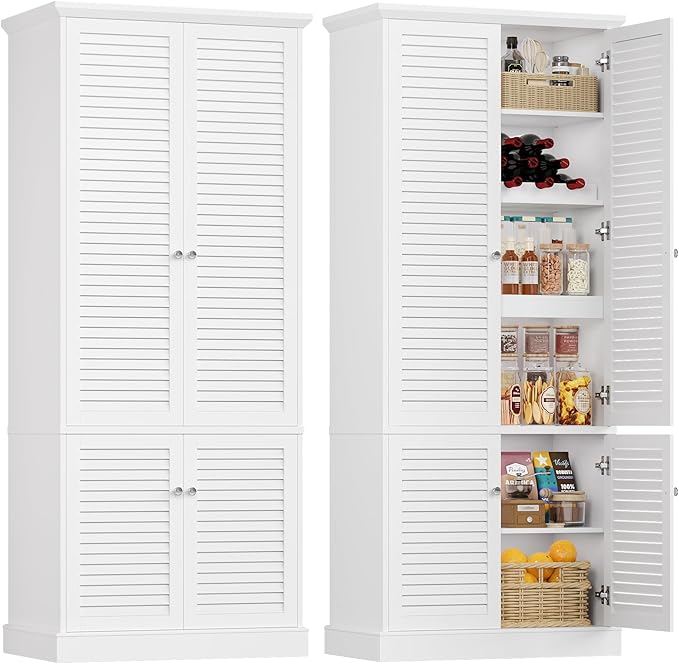 70.9" Tall Storage Cabinet, Wood Pantry Cabinet by BOTLOG