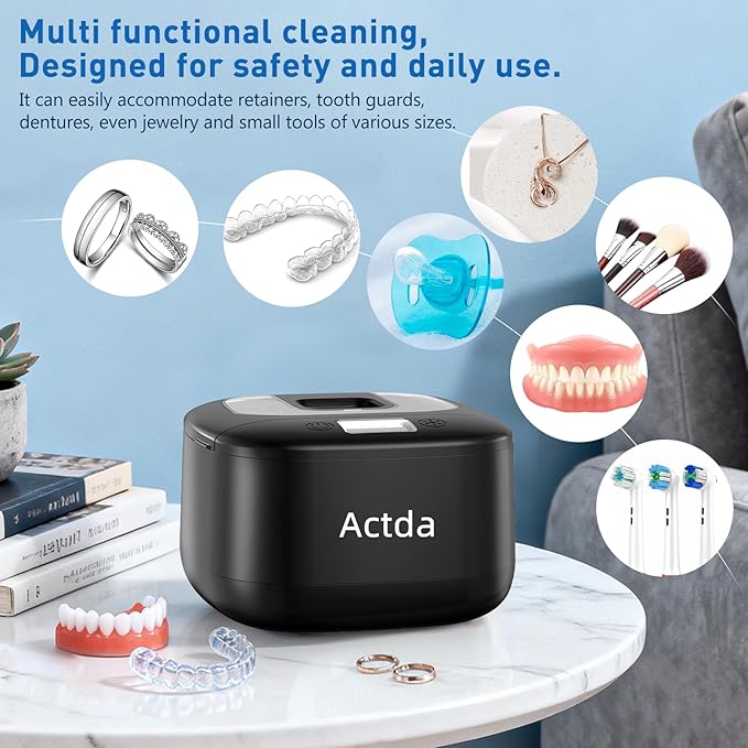 Ultrasonic Retainer Cleaner, Upgraded Wireless Professional Sonic Dental - Image 9