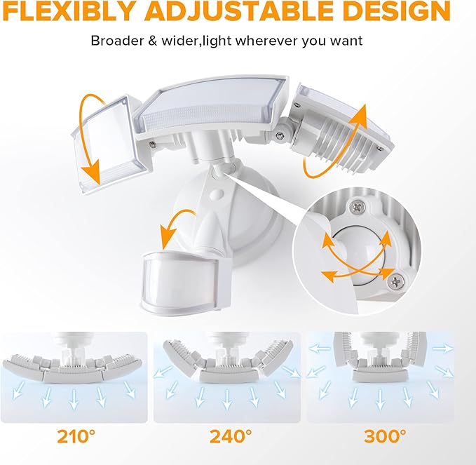 LUTEC 72W 7500LM LED Security Lights Motion Sensor Light Outdoor, 5000K Daylight - Image 7