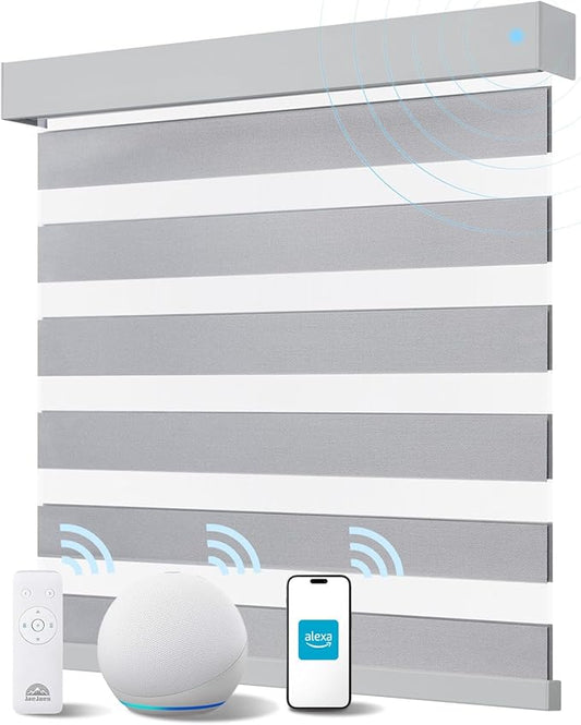 Smart Zebra Blinds for Windows, Alexa Motorized Blinds by JaeJaes