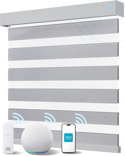 Smart Zebra Blinds for Windows, Alexa Motorized Blinds by JaeJaes