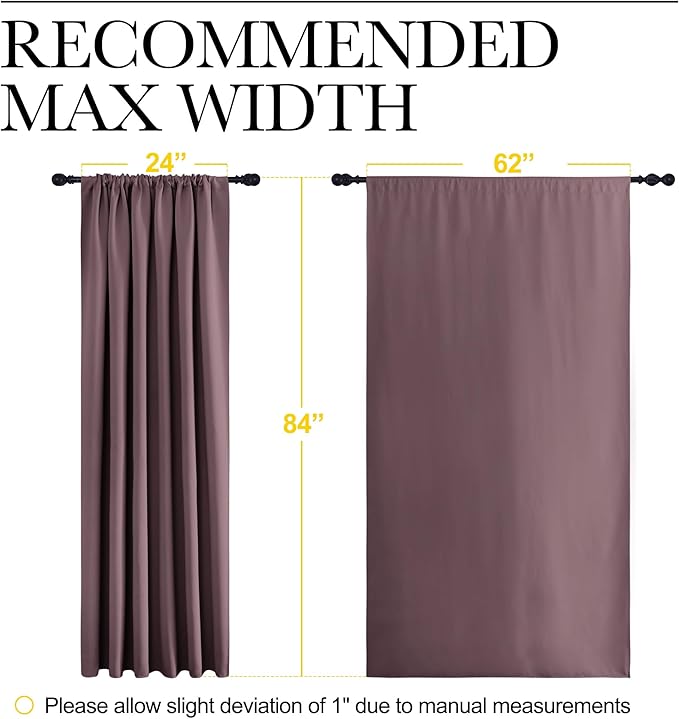 NICETOWN 2 Panels Blackout Curtains, Rod Pocket Thermal Insulated Drapes 84 - Image 6