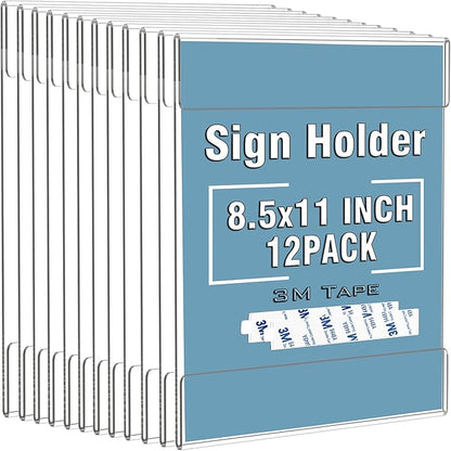Dingelex Acrylic 8.5x11 Sign Holder Wall Mount, Acrylic Wall Frame Plastic Wall by Dingelex