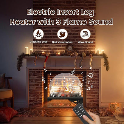 21" Freestanding Electric Fireplace Log Set - Image 2