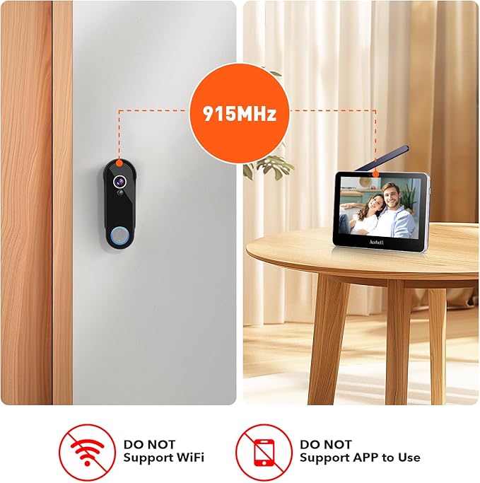 ACEBELL Wireless Video Doorbell Intercom System Battery Operated, 1080P Video - Image 4