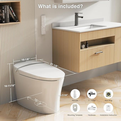 Smart Toilet with Heated Seat & Auto Flush, 1.1/1.6 GPF One Piece Tankless - Image 2