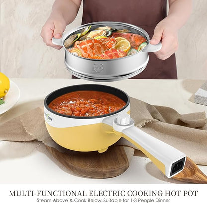 Audecook Hot Pot Electric, 1.7L Mini Electric Skillet Portable Nonstick Sauté - Image 7