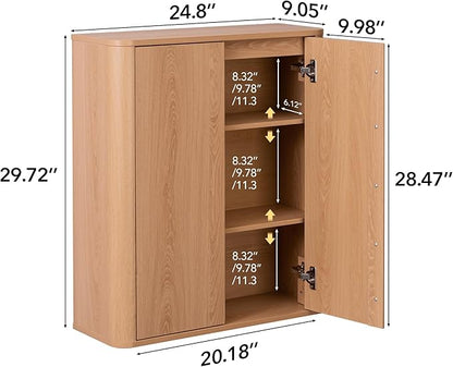 Wall Mounted Storage Cabinet, 2-Door Bathroom Medicine Cabinet - Image 2