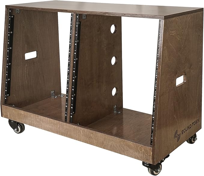 Sound Town DIY 2 x 12U Slanted Studio Rack - Image 3