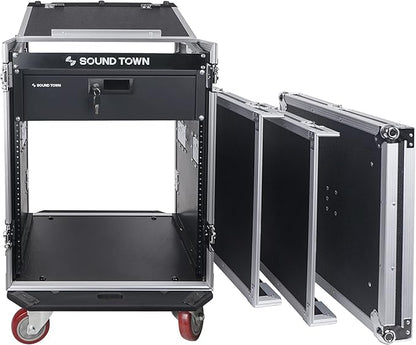 Sound Town Heavy-Duty 1/2" Plywood 14U PA DJ Pro Audio Rack/Road ATA Case - Image 3