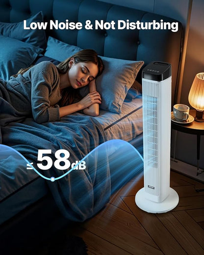 VEVOR Tower Fan, 22 ft/s Velocity Quiet Floor Fan, 70° Oscillating Fans - Image 2