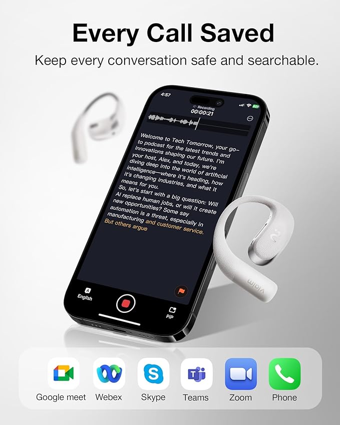 OpenNote AI Voice Recorder – Open Ear Headphones - Image 4