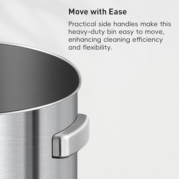 EKO 16-Gallon Round Stainless Steel Open Top Trash Can, Large Commercial Waste - Image 6