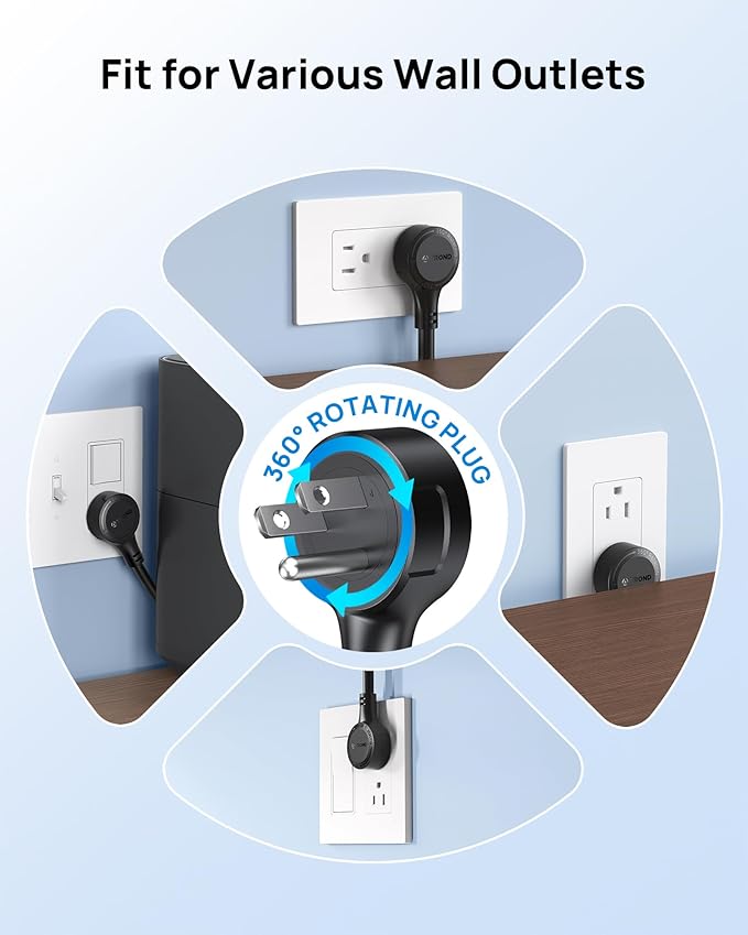 TROND 360° Rotating Plug Surge Protector, Power Strip - Image 2