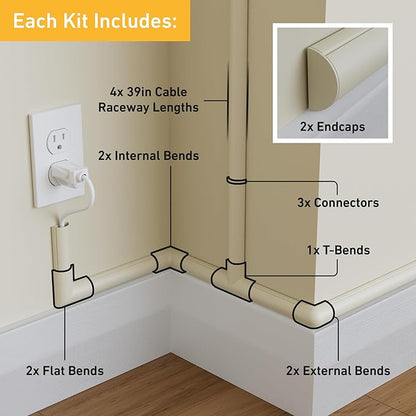D-Line 13.12ft Cord Hider Kit, Patented Cable Cover, Hide Wires on Wall - Image 2