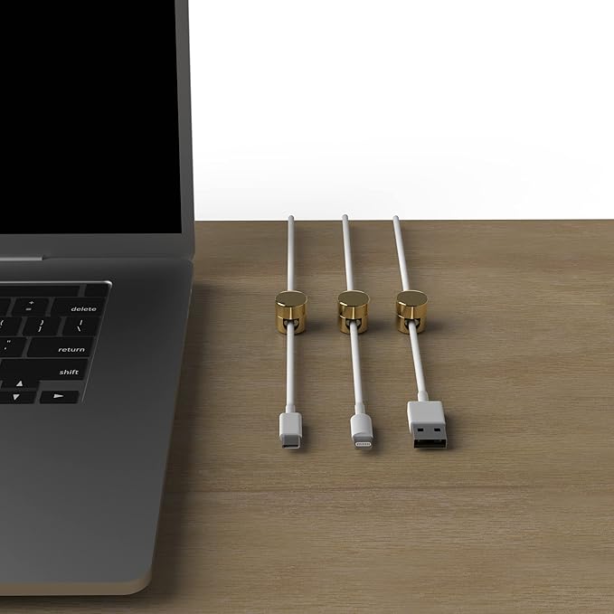 ICONIT Cable Anchors for Desk Organization Gold | Premium Aluminum Cord - Image 7