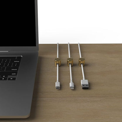 ICONIT Cable Anchors for Desk Organization Gold | Premium Aluminum Cord - Image 7