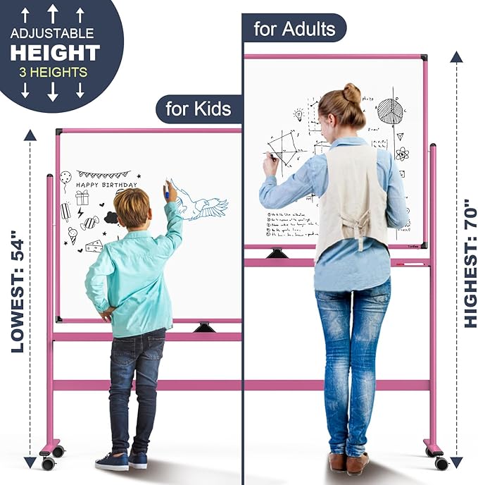 Rolling Whiteboard, 48x32 Inches Dry Erase Board - Image 2