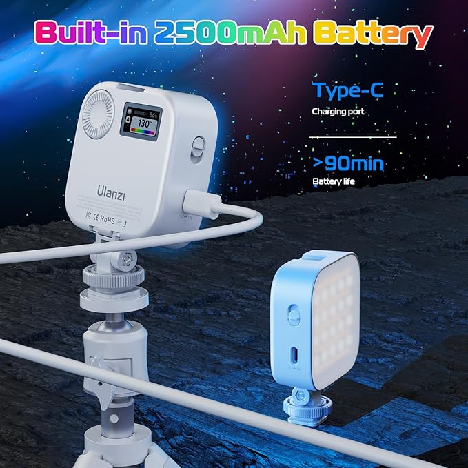 ULANZI U60 RGB Video Lights White LED Camera Light 360° Full Color Portable - Image 6