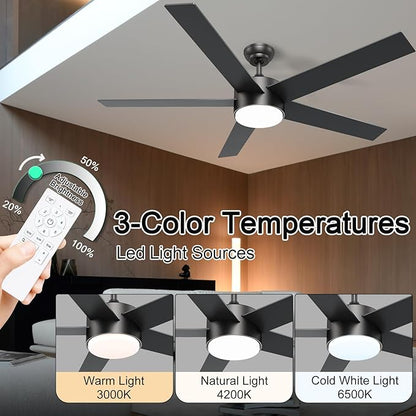 POCHFAN 60 Inch Black Ceiling Fans - Image 2
