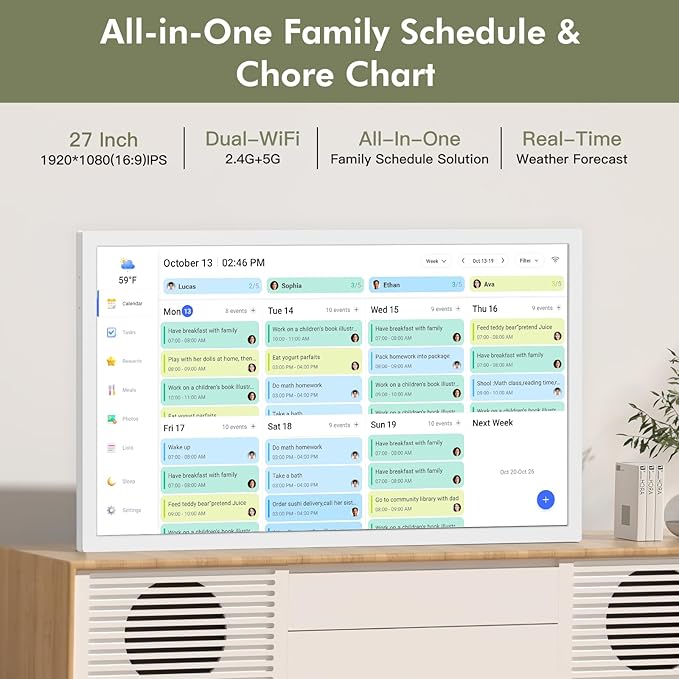 27" Smart Digital Calendar for-Family-Business-Schedules - Image 3