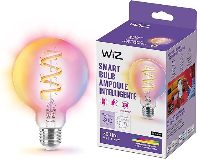 WiZ Color G25 Color Filament LED Smart Bulb by WiZConnectedLighting