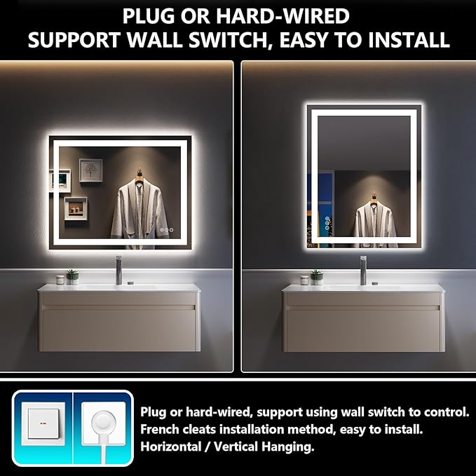 YEELAIT 40x32 Inch LED Bathroom Mirror - Image 7