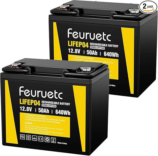 12V 50Ah Lithium Battery by Saveupto50onFeuruetc