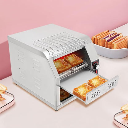 1900W Commercial Conveyor Toaster, 1-7 Gears Electric Stainless Steel - Image 2