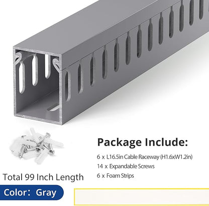 ZhiYo H1.6in W1.2in Professional Server Rack Cable Management Raceway, 99in - Image 4