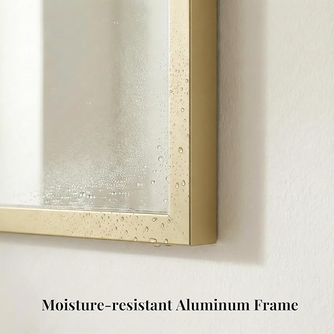 55"x30" Gold Bathroom Mirror, Metal Framed Vanity Mirror - Image 4