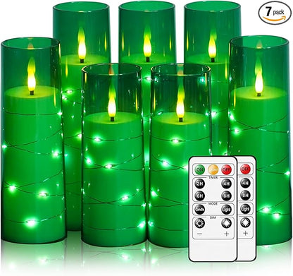 Flameless Candles with Embedded Star String, Battery Operated LED Pillar by Eebuss