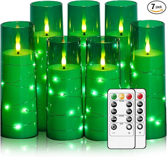 Flameless Candles with Embedded Star String, Battery Operated LED Pillar by Eebuss